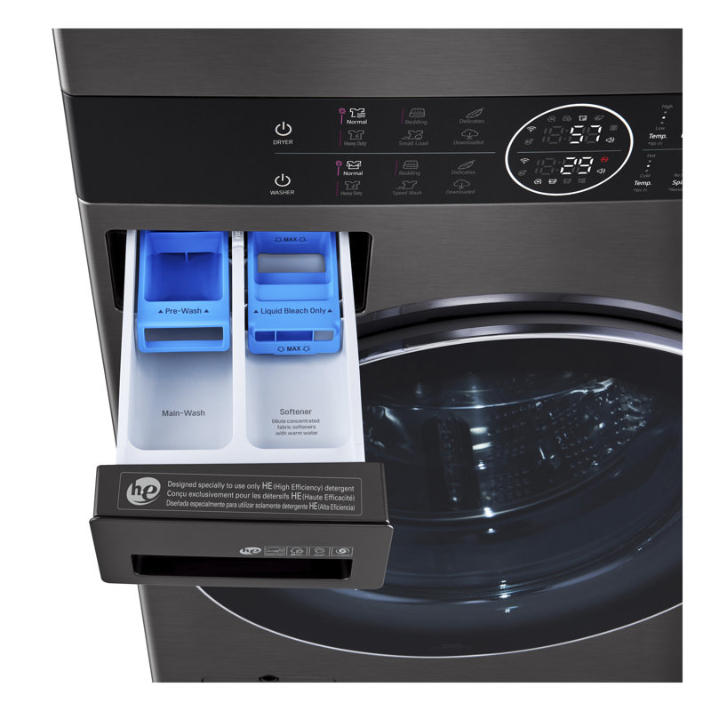 LG Washer & Dryer Set with Stackable 4.5 Cubic Feet Smart Washer and 7.